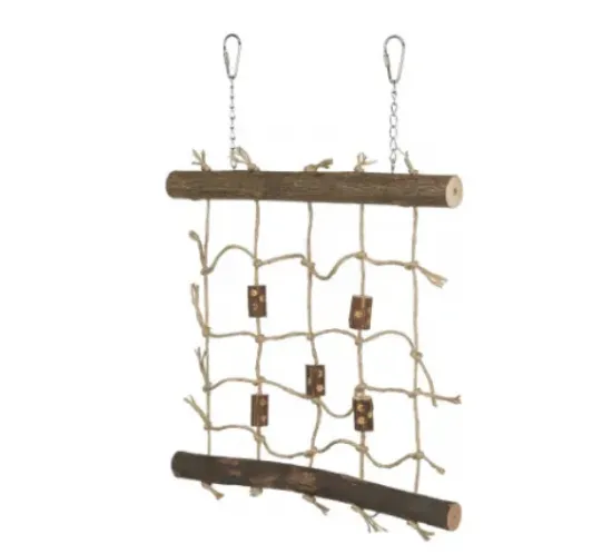 Снимка на Trixie Rope Climbing Wall - Въжена стена за катерене с мрежа от сизал за птици, 27/24 см.