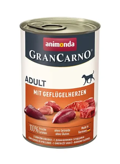 Снимка на Animonda GranCarno® - Премиум консервирана храна за израснали кучета с пилешки сърца, без зърно, 800 гр./2 пакета