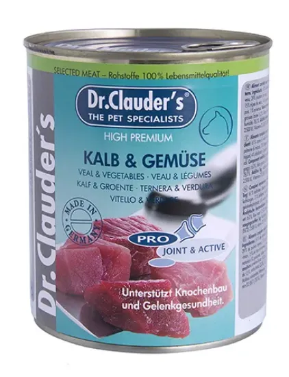 Снимка на Dr. Clauder's Selected Meat Pro Joint ActiveKalb Gemuse -Премиум консервирана храна за кучета със ставни проблеми,с телешко месо и зеленчуци 800 гр./2 броя