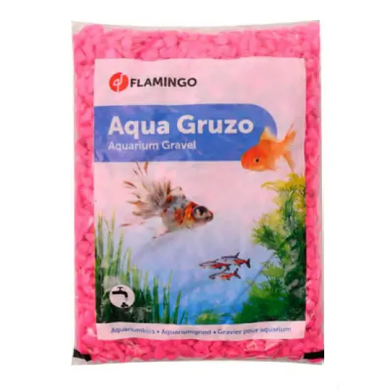 Снимка на Flamingo Neon Pink - Декоративни камъчета за аквариуми, неон розово, 1 кг.