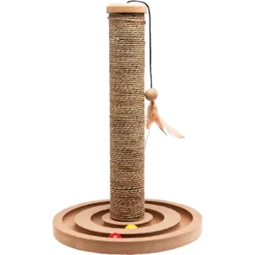 Показвай детайлите за Flamingo Cat Scratching - Модерна драскалка с дървен диск с топчета за котки и перце за игра, 30/40 см. 1 - MyPetShop.bg Снимка на Flamingo Cat Scratching - Модерна драскалка с дървен диск с топчета за котки и перце за игра, 30/40 см. 1