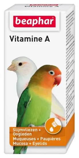 Снимка на Beaphar vitamin A - Течен, високоусвоим витамин А за птици, в стъклено шише, 20 мл.