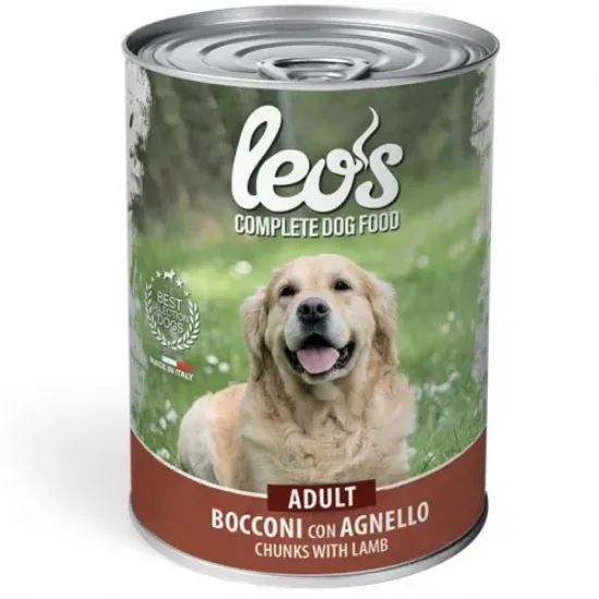 Снимка на Monge Leo’s Chunks with Lamb – Adult - Пълноценна мокра храна за кучета в зряла възраст с агнешко месо, 415 гр./5 броя