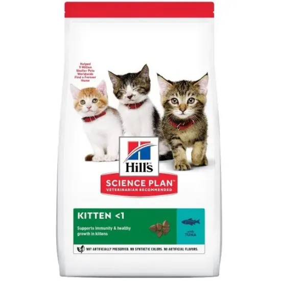 Снимка на Hill’s Science Plan FELINE KITTEN TUNA - Пълноценна храна за котенца от 3 седмици до 12 месеца, както и за бременни/кърмещи котки, с риба тон, 1.5 кг.