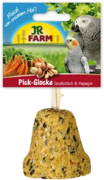 Показвай детайлите за JR Farm Picking Bell Parakeet & Parrot - Допълваща храна, лакомство от семена за всички големи и средни папагали в формата на камбана, 160 гр. Снимка на JR Farm Picking Bell Parakeet & Parrot - Допълваща храна, лакомство от семена за всички големи и средни папагали в формата на камбана, 160 гр.