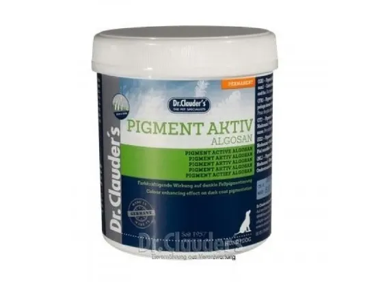 Снимка на Dr.Clauder's Pigment Active Algosan – Добавка за по-добра пигментация при кучета за здрава козина и наситен цвят , с дънни зелени водорасли 400 гр.
