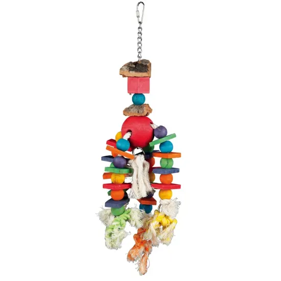 Снимка на Trixie Colourful Wooden Toy for the Bird Cage - Дървена играчка за големи папагали, 35 см.