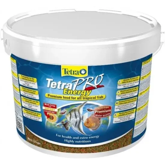 Снимка на TetraPRO Energy Multi-Crisps - Премиум храна с отлична хранителна стойност за всички тропически риби, 10 литра