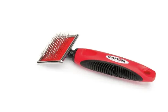 Снимка на Camon Slicker brush XL - Плъзгаща се четка за кучета и котки, с пластмасови щифтове, от неръждаема стомана, 12/8 см.