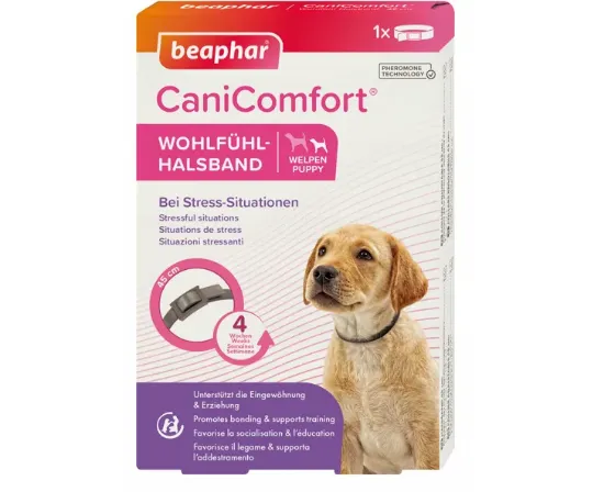 Снимка на Beaphar CaniComfort Calming Collar Puppy - Успокояващ регулируем нашийник с феромони, за малки кученца, до 45 см.