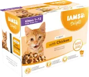 Снимка на Iams cat pouch Kitten gravy - Пауч за котки с вкусни пилешко в сос грейви, 12 броя х 85 гр. 1