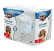 Снимка на Trixie Diapers for Female Dogs XS-S - Памперси / пелени за женски кучета, регулируеми, 20-28 см - 12 броя 1
