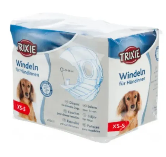 Снимка на Trixie Diapers for Female Dogs XS-S - Памперси / пелени за женски кучета, регулируеми, 20-28 см - 12 броя