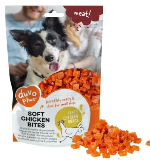 Снимка на Duvo Soft chicken bite - Лакомство за кучета - вкусни пилешки хапки, 200 гр.