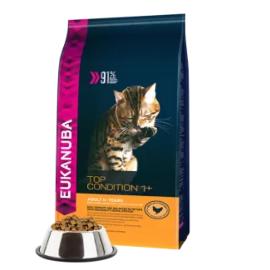 Снимка на Eukanuba Top Condition Adult - Пълноценна суха храна за израснали котки с пилешко месо, 10 кг.