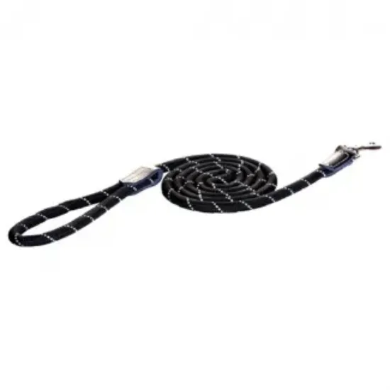 Снимка на Rogz Rope Long Fixed Lead Large - Модерен здрав повод за кучета - въже, 12мм/ 180 см. - черен