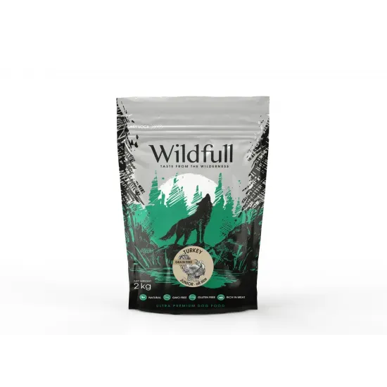 Снимка на Wildfull dog turkey junior all size - Пълноценна суха храна за подрастващи кучета от всички породи, без зърно, с пуешко месо, 2 кг.