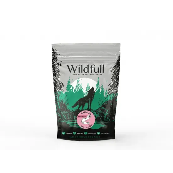 Снимка на Wildfull dog salmon mini size - Пълноценна суха храна за израснали кучета от малки и мини породи, без зърно, със сьомга, 500 гр.