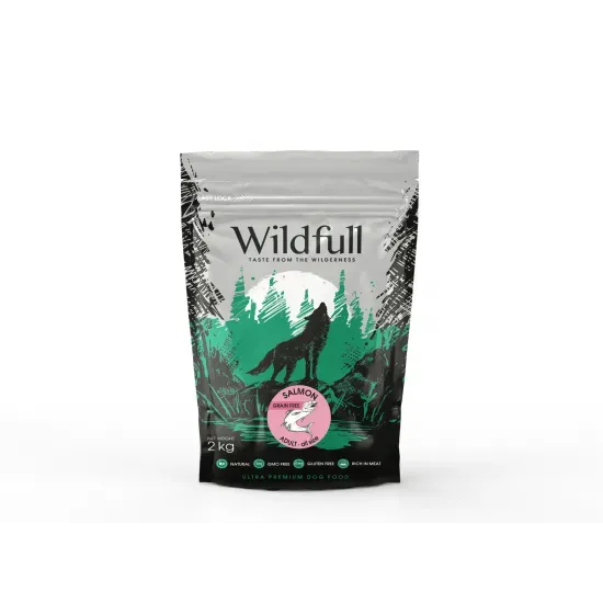 Снимка на Wildfull dog salmon all size - Пълноценна суха храна за израснали кучета от всички породи, без зърно, със сьомга, 2 кг.
