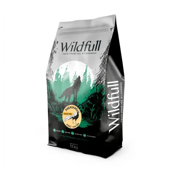 Снимка на Wildfull dog pheasant mini size - Пълноценна суха храна за израснали кучета от малки и мини породи, без зърно, с месо от фазан, 12 кг.