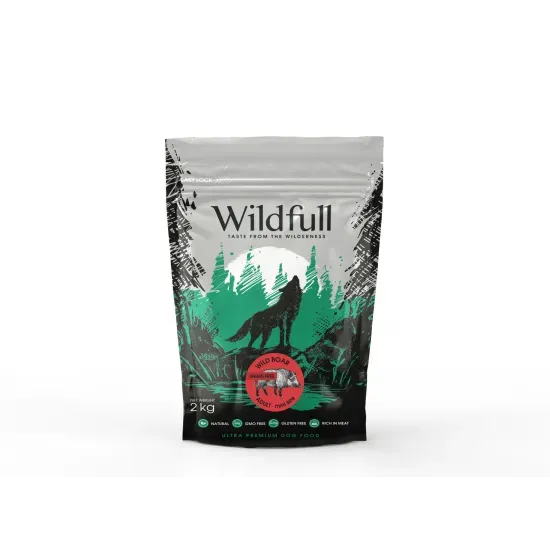Снимка на Wildfull dog wildboard mini size - Пълноценна суха храна за израснали кучета от малки и мини породи, без зърно, с месо от дива свиня, 2 кг.
