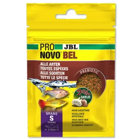 Снимка на JBL Pronovo BEL GRANO S - Основна храна , гранули с размер S за всички аквариумни риби с размер 3-10 см./ 20 мл.