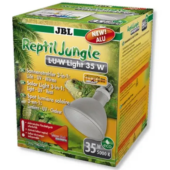Снимка на JBL ReptilJungle L-U-W Light alu 35W + -Прожектор с широк лъч за терариуми от дъждовна гора