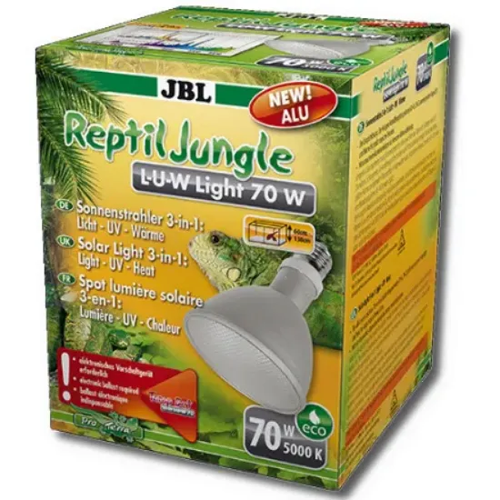 Снимка на JBL ReptilJungle L-U-W Light alu 70W + - Прожектор с широк лъч за терариуми от дъждовна гора