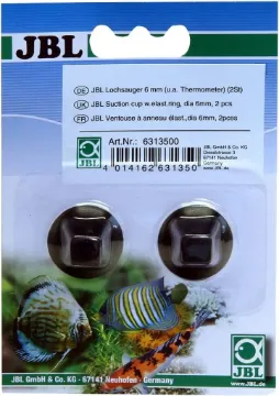 Показвай детайлите за JBL - Гумени държачи за засмукване, закрепване на термометри в аквариуми и терариуми, 2 броя 1 - MyPetShop.bg Снимка на JBL - Гумени държачи за засмукване, закрепване на термометри в аквариуми и терариуми, 2 броя 1