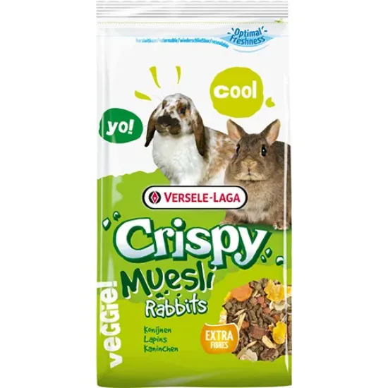 Снимка на Versele Laga Crispy Muesli Rabbit (Cuni Crispy) – Пълноценна храна за зайци (джудже). 1 кг