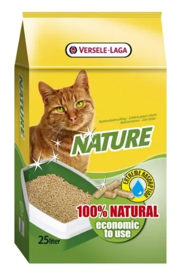 Снимка на Versele-Laga - Nature Compressed Wood Litter - 15kg - Естествена котешка тоалетна с пресовани дървени гранули, 15 кг /25 л.