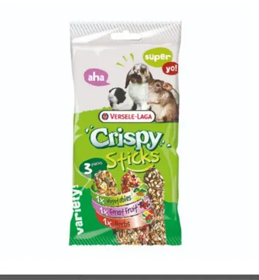 Снимка на Versele-Laga Sticks Triple Variety Pack Herbivores - Разнообразие от три различни вкуса в една опаковка за тревопасните - зайче, морско свинче или чинчила, 165 гр.