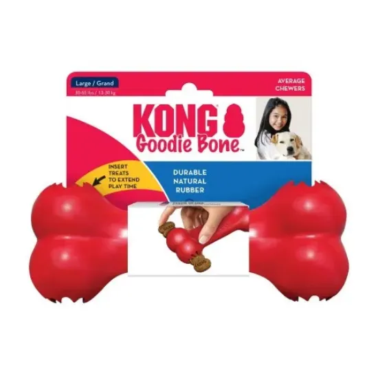 Снимка на KONG Goodie Bone Large - Играчка за кучета от гума с възможност за поставяне на лакомство, 22 см.