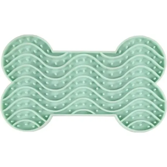 Снимка на Flamingo Lick Pad Yummee Silicone Bone S - Подложка за поставяне на лакомство и близане Licky mat, под формата на кокалче, 15 см.