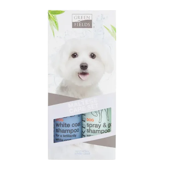 Снимка на Green fields Maltese Care Set - Луксозен шампоан специално за бяла козина и сух шампоан 250 мл.