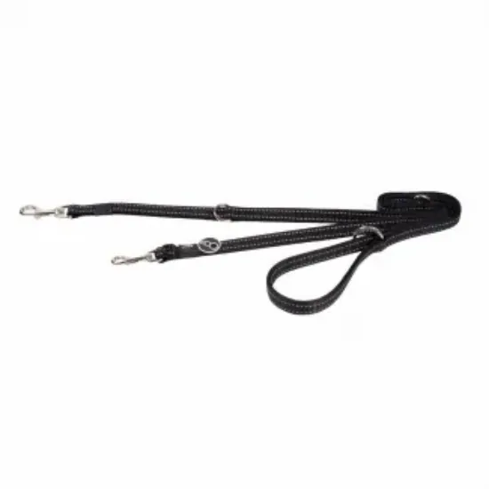 Снимка на Rogz Utility Multi Lead Large - Светлоотразителен двоен повод за две кучета, 20 мм/ 1.8 метра - черен