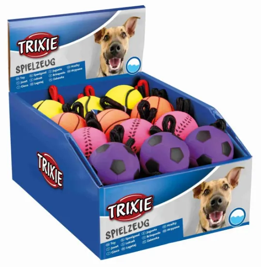 Снимка на Trixie Sport Ball On A Rope - Играчка за кучета, топка с въже 6 см / 30 см./ 1 брой