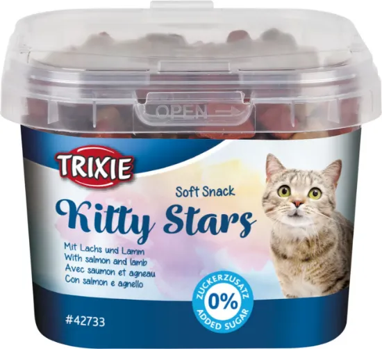 Снимка на Trixie - Допълваща храна за котки във формата на звездички със сьомга и агнешко месо, 140 гр./ 2 пакета