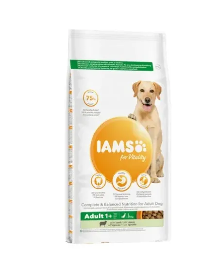 Снимка на IAMS Dog Adult Small/Medium - Пълноценна суха храна за израснали кучета от дребни и средни породи с агнешко месо, 2 кг.