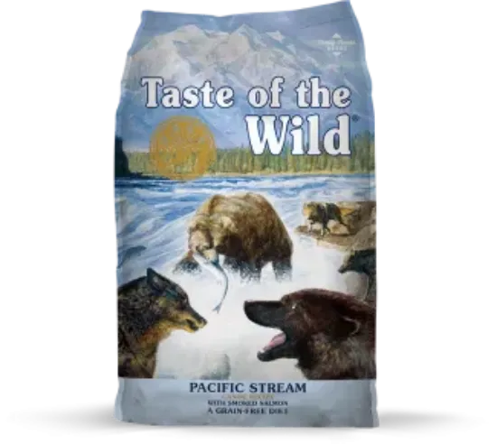 Снимка на Taste of the Wild Pacific Stream Canine Intl - Пълноценна суха храна за израснали кучета с пушена сьомга, 2 кг.