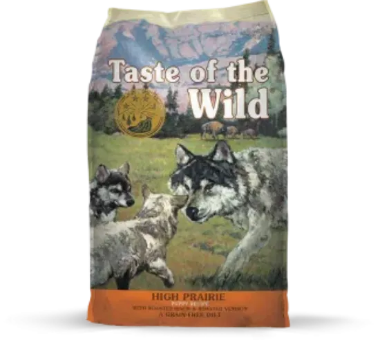 Снимка на Taste of the Wild High Prairie Puppy Intl - Премиум храна за подрастващи кучета до 1 година с печен бизон и печено еленско месо, 2 кг.