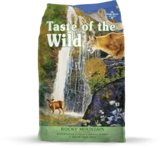 Снимка на Taste of the Wild - Премиум суха храна за котки във всички фази на развитие от коте до възрастна котка с печен елен и пушена сьомга / зелен, 2 кг.