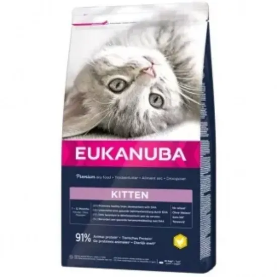 Снимка на Eukanuba Cat Kit Healty Start - Пълноценна суха храна за подрастващи котенца от 1 до 12 месеца с пилешко месо, 2 кг.
