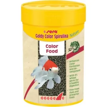 Показвай детайлите за Sera Goldy Color Spirulina Nature - Храна за златни рибки, оцветяваща, 1000 мл. Снимка на Sera Goldy Color Spirulina Nature - Храна за златни рибки, оцветяваща, 1000 мл.