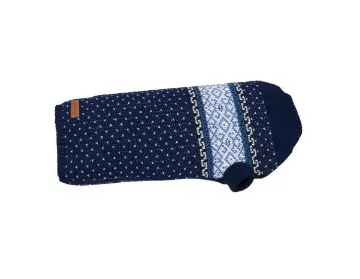 Показвай детайлите за Amiplay Bergen - Модерен и топъл кучешки пуловер, 42 см - син 1 - MyPetShop.bg Снимка на Amiplay Bergen - Модерен и топъл кучешки пуловер, 42 см - син 1