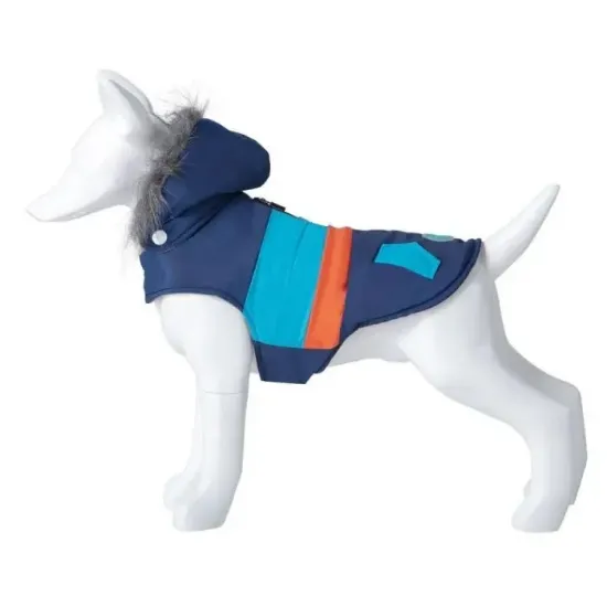 Снимка на Freedog Abrigo Malakai blue - Модернo палто за кучета с качулка, 45 см.