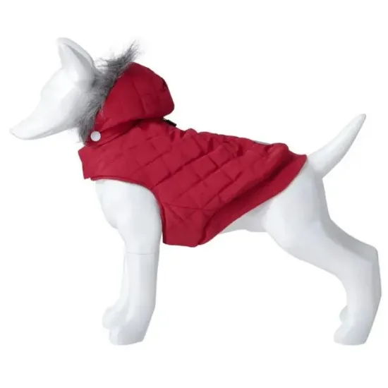 Снимка на Freedog Abrigo Lane Red - Модерно палто за кучета с качулкa, 30 см.