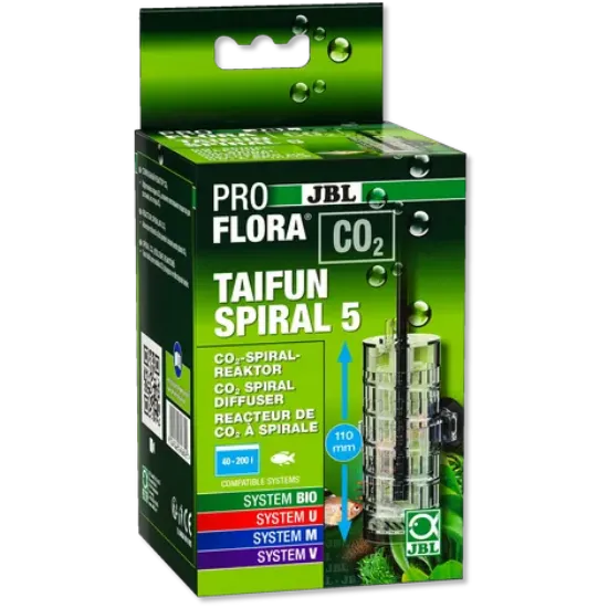 Снимка на JBL Proflora CO2 Taifun Spiral 5 - Разширяем CO2 реактор за здравословен растеж на растенията в сладководни аквариуми от 40 литра до 200 литра