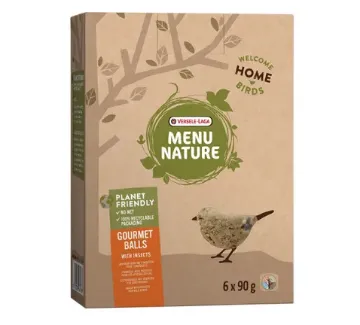 Показвай детайлите за Versele Laga - Menu Nature Gourmet Balls with Insects – Допълваща за храна за диви птици под формата на маслени топки с насекоми, 6 броя х 90 гр. 1 - MyPetShop.bg Снимка на Versele Laga - Menu Nature Gourmet Balls with Insects – Допълваща за храна за диви птици под формата на маслени топки с насекоми, 6 броя х 90 гр. 1