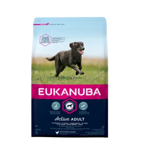 Снимка на Euknanuba Adult Medium Dog - Пълноценна суха храна за израснали кучета над 12 месеца от средни породи, с пилешко и пуешко месо, 3 кг.